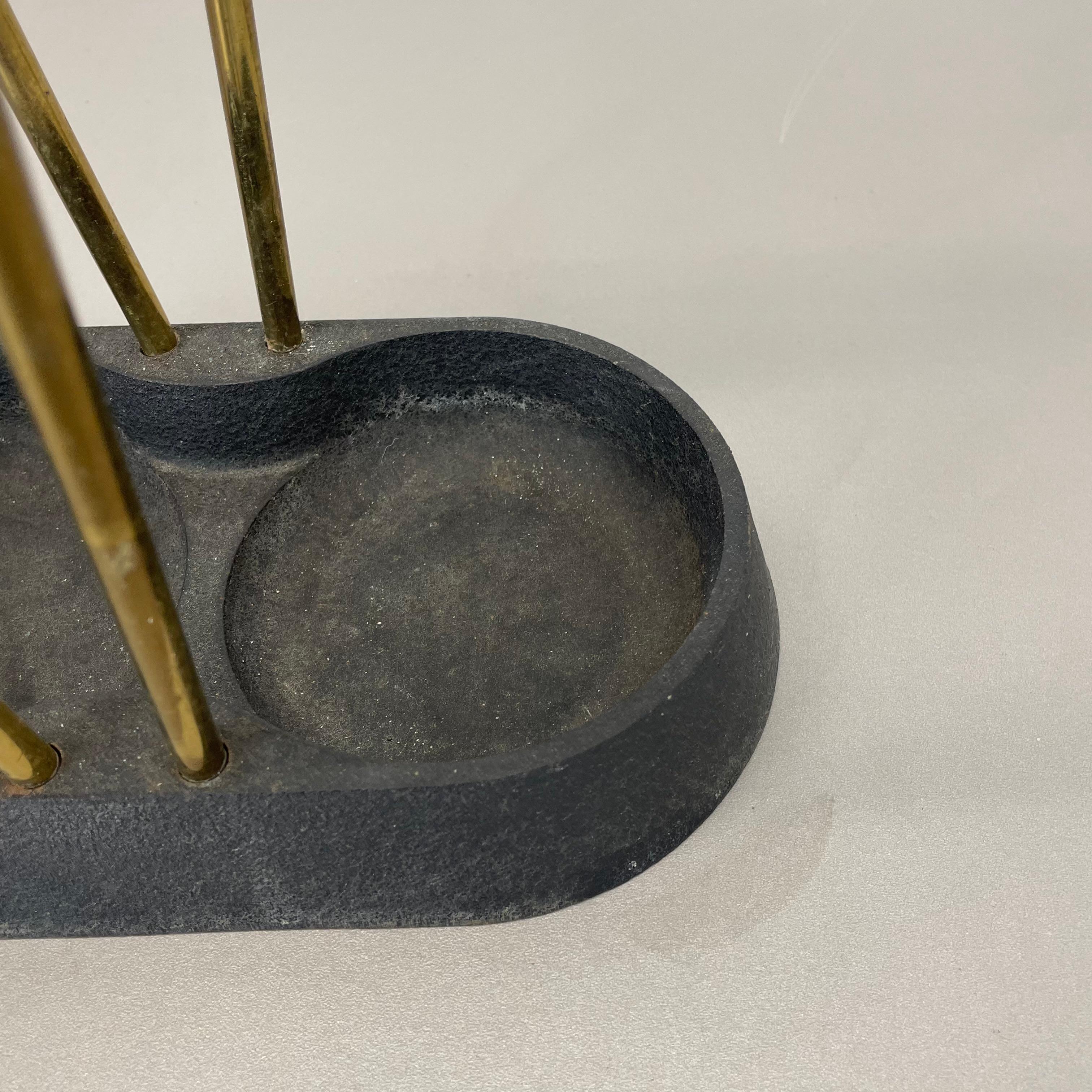 Original Mid-Century Metal Brass Modernist Bauhaus Umbrella Stand Germany, 1950s For Sale 5