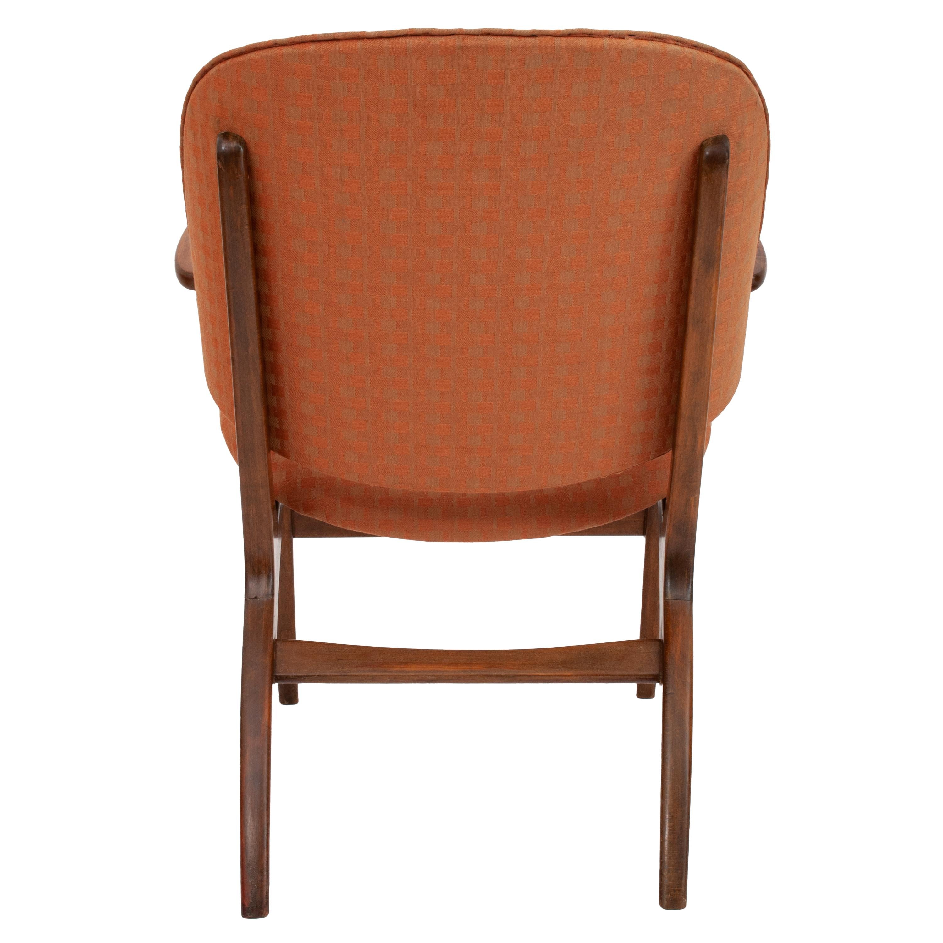 Fabric Original Mid-Century Modern Arm Chair by Edward Matthes for N A Jorgenson 1950's