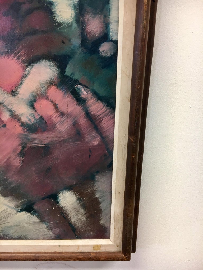 Original MidCentury Modern Artist Signed Painting Dunn, 1957 at 1stDibs