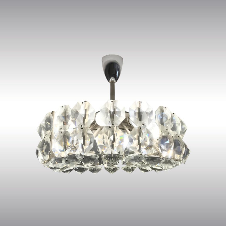 Hand-Crafted Original Mid-Century Modern Bakalowits Crystal Chandelier, 1960s For Sale
