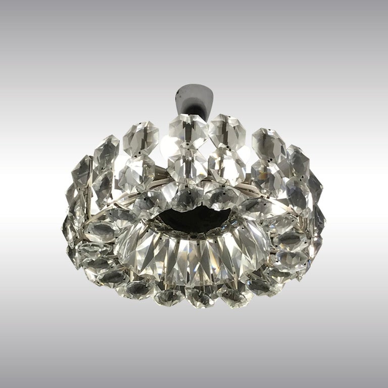 Original Mid-Century Modern Bakalowits Crystal Chandelier, 1960s In Excellent Condition For Sale In Vienna, AT