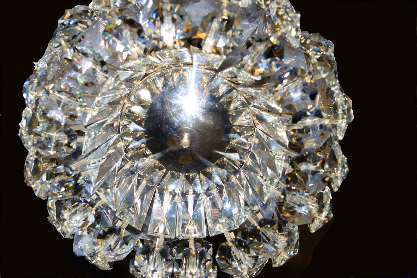 Fatto a mano Lampadario di cristallo Bakalowits originale della metà del secolo scorso, anni '60 in vendita