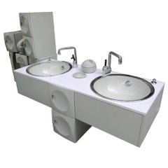 Used Original Mid-Century Modern Bathroom Interior Furniture Vanity Set, Italy, 1970s