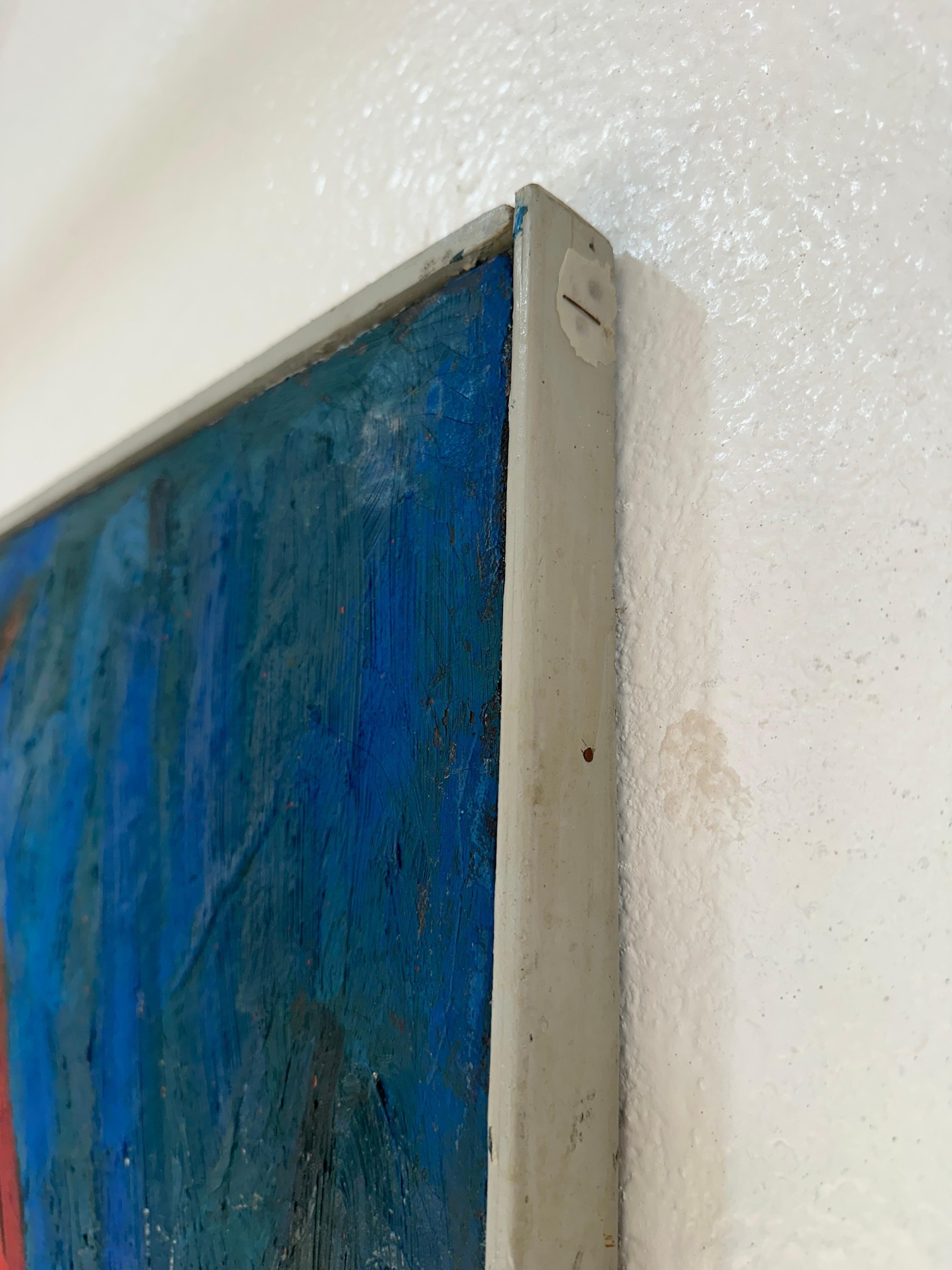 Peinture à l'huile abstraite originale du milieu du siècle dernier en vente 10
