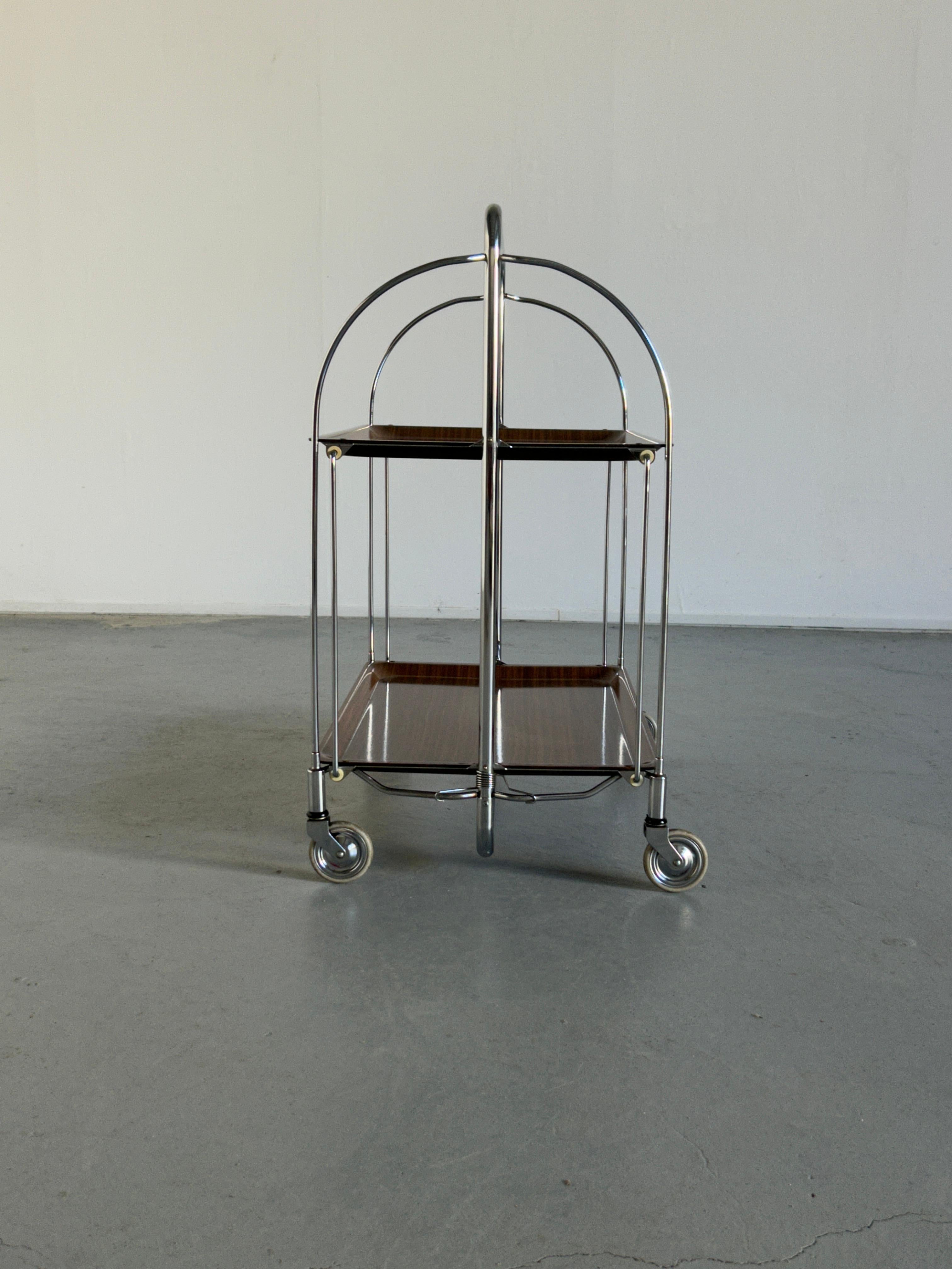 Original Mid-Century-Modern 'Dinett' Foldable Trolley by Bremshey & Co, 1970s In Good Condition In Zagreb, HR