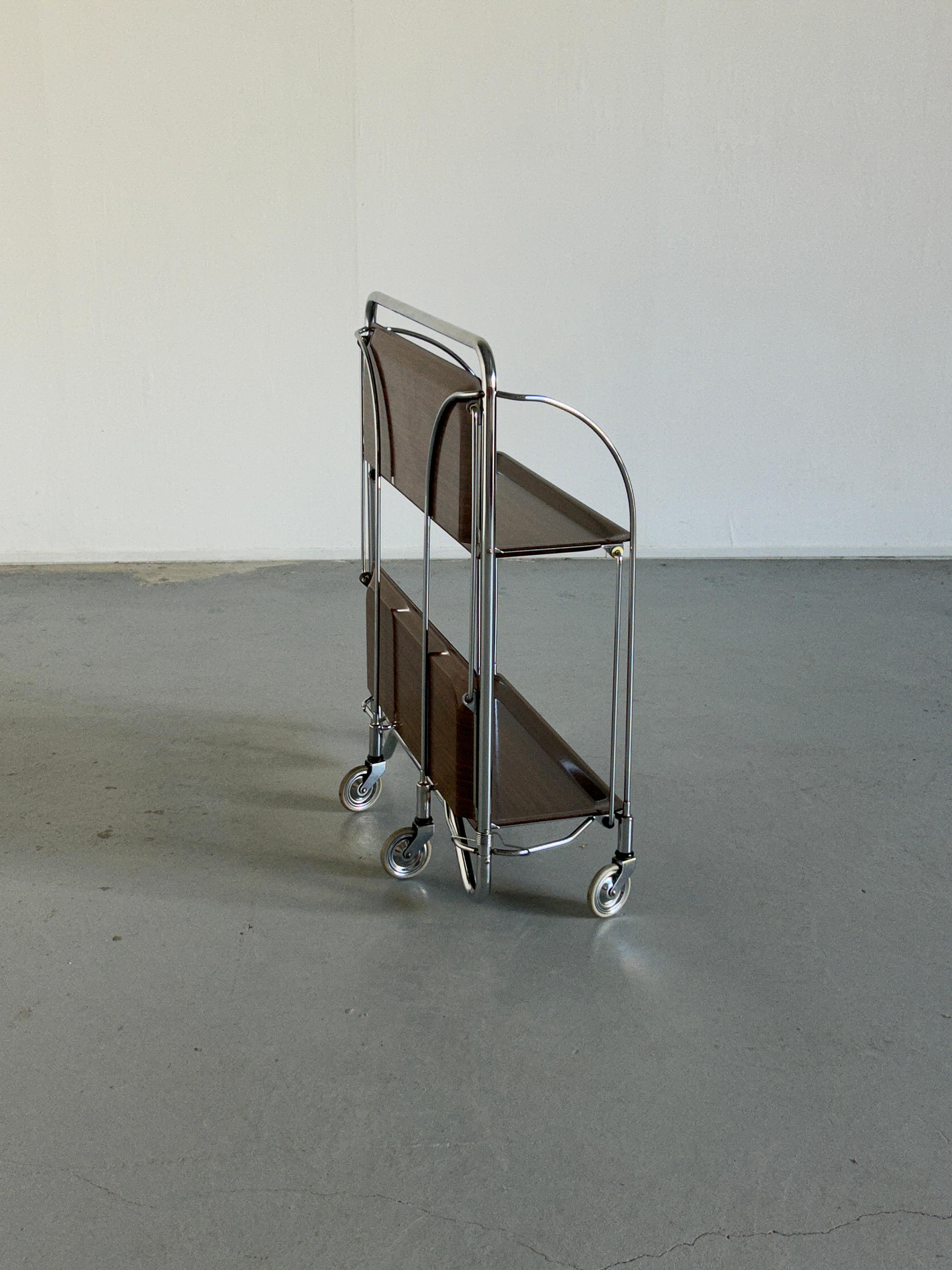 Late 20th Century Original Mid-Century-Modern 'Dinett' Foldable Trolley by Bremshey & Co, 1970s