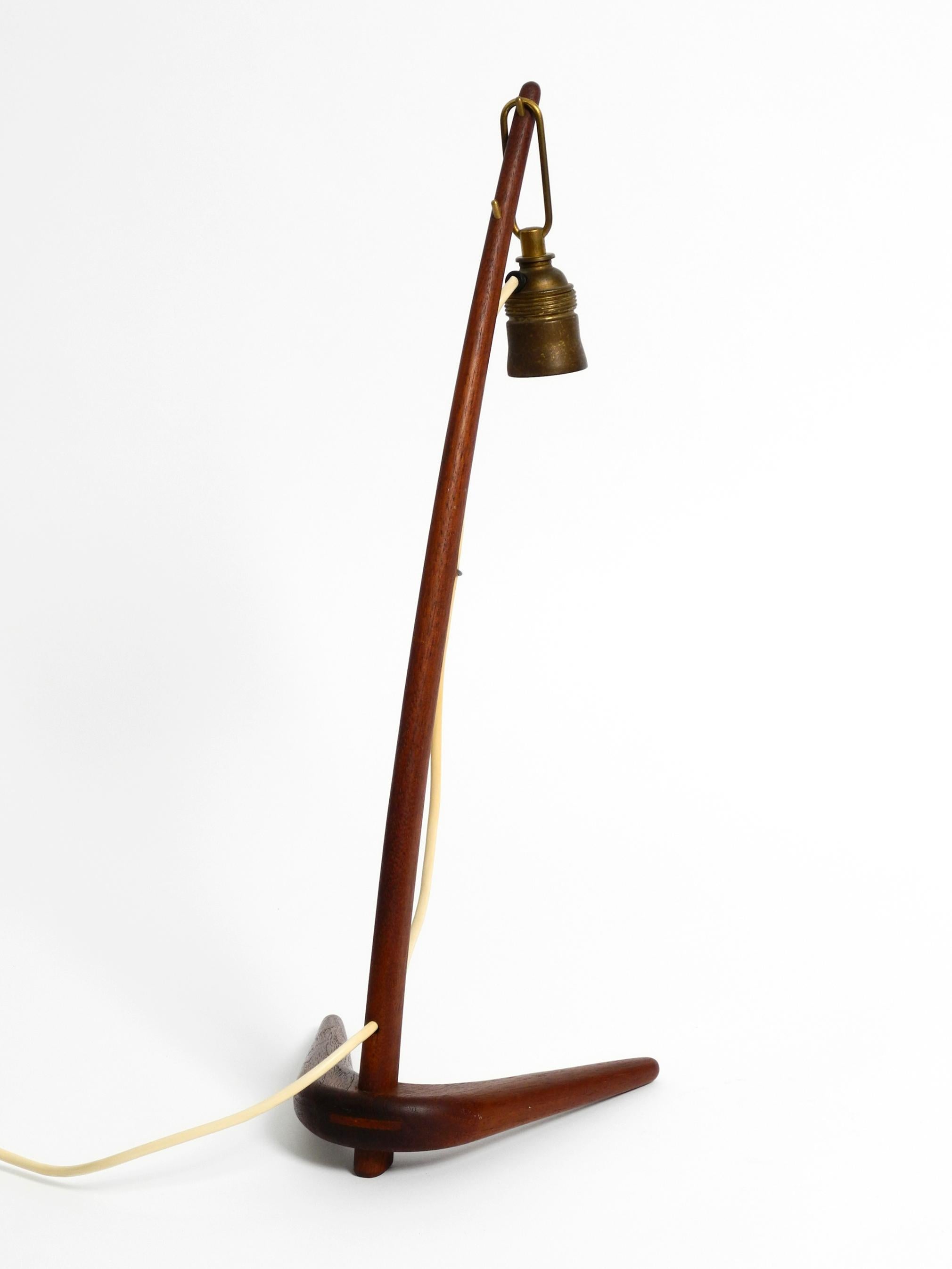 Austrian Original Mid-Century Modern Dornstab Table Lamp by J. T. Kalmar Made of Teak