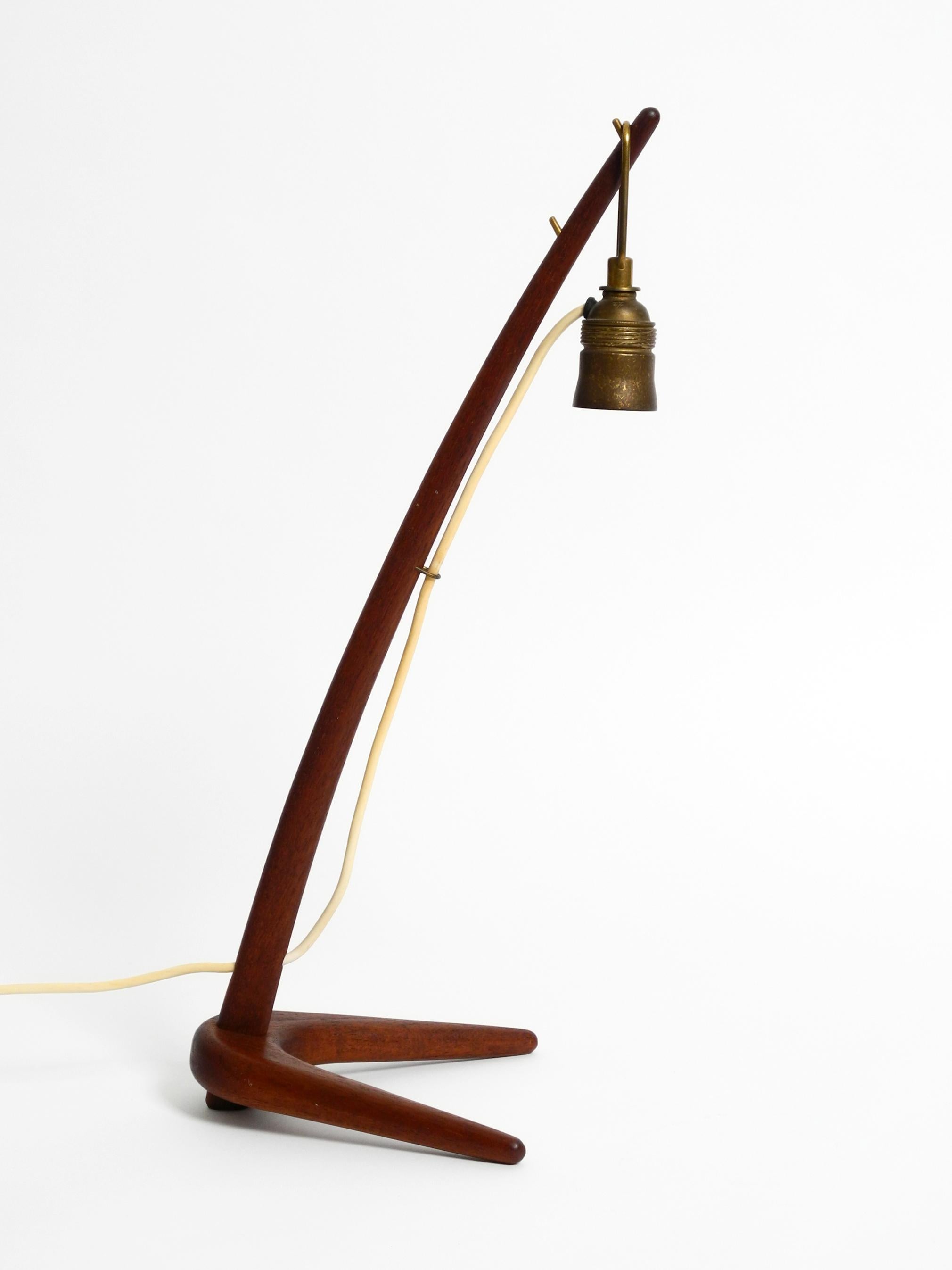 Original Mid-Century Modern Dornstab Table Lamp by J. T. Kalmar Made of Teak In Good Condition In München, DE