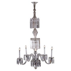 Original Mid-Century Modern Elegant Austrian Glass Chandelier und eine Wandlampe