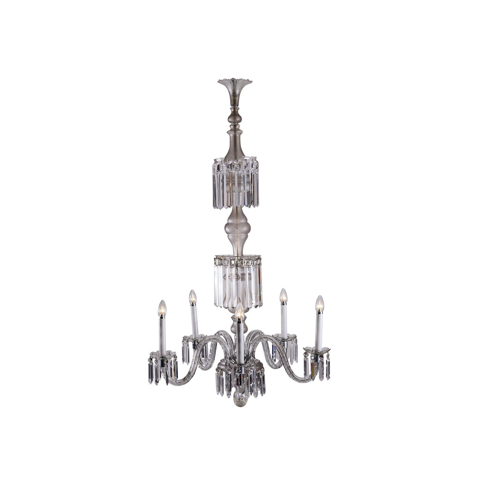 Hand-Crafted Original Mid-Century Modern Elegant Austrian Glass Chandelier and Wall Lamp For Sale