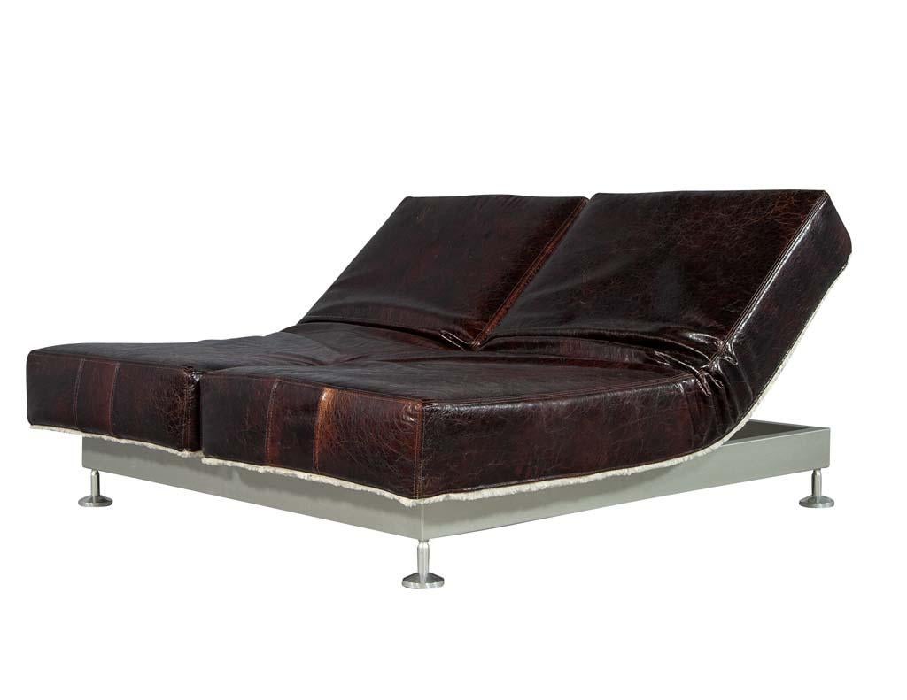 Original Mid-Century Modern French Leather Daybed 3