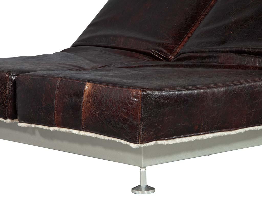 Original Mid-Century Modern French Leather Daybed 4