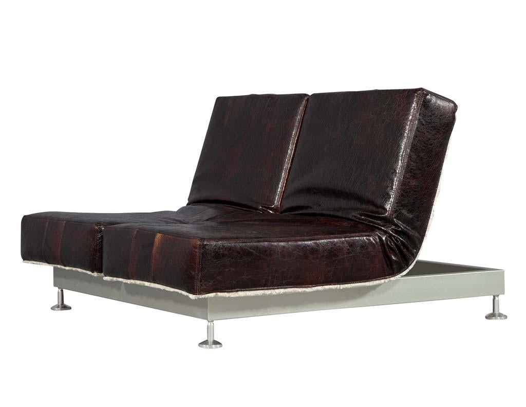 Original Mid-Century Modern French Leather Daybed 7