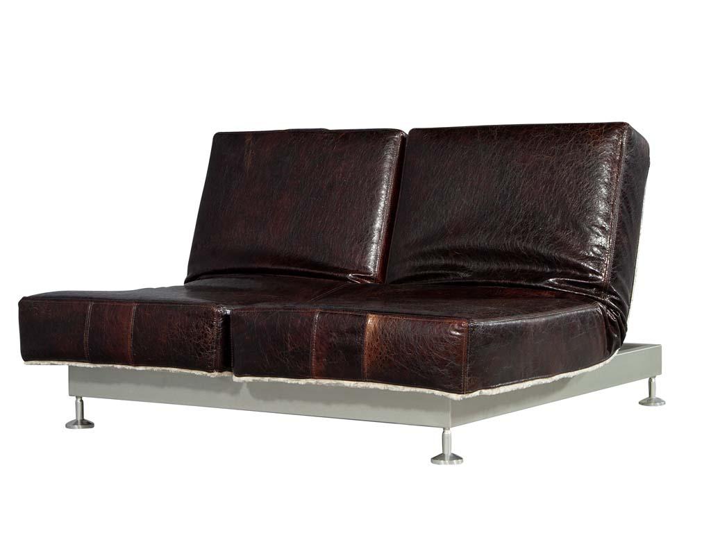 Original Mid-Century Modern French Leather Daybed 8