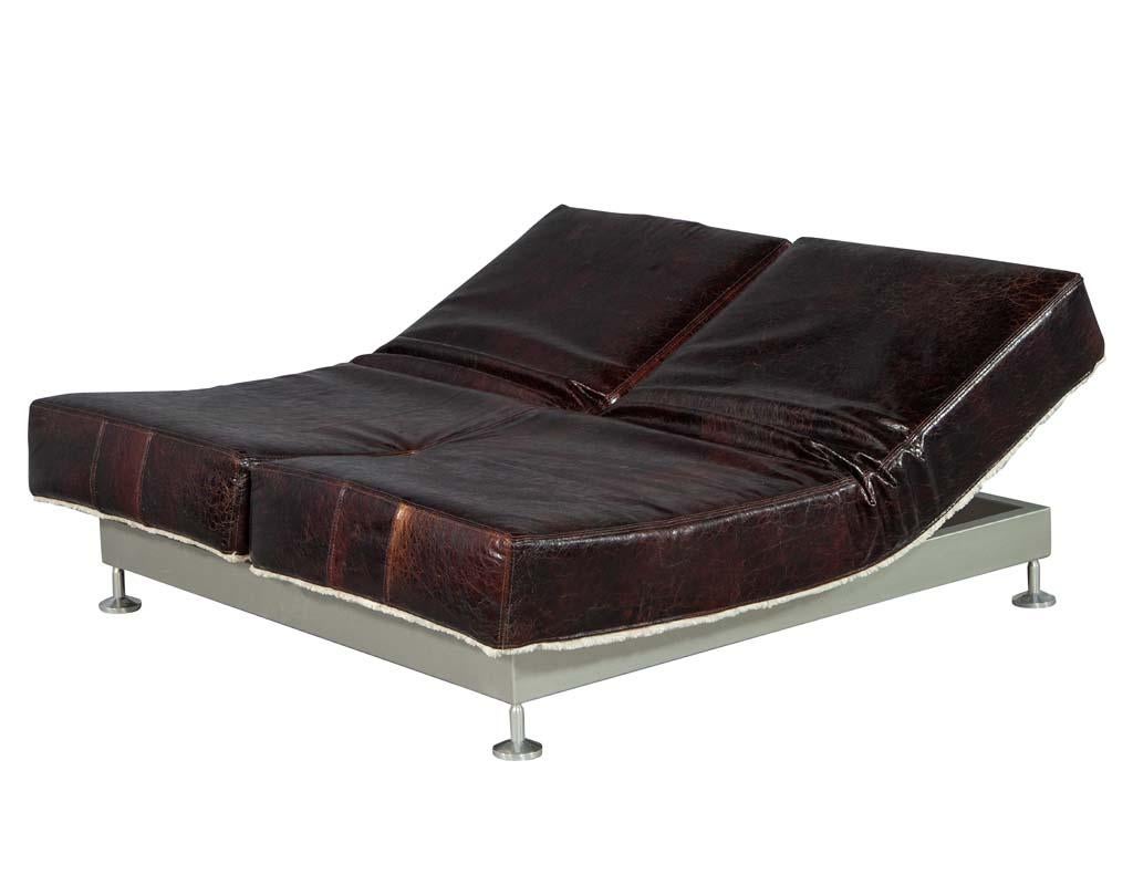 mid century leather daybed