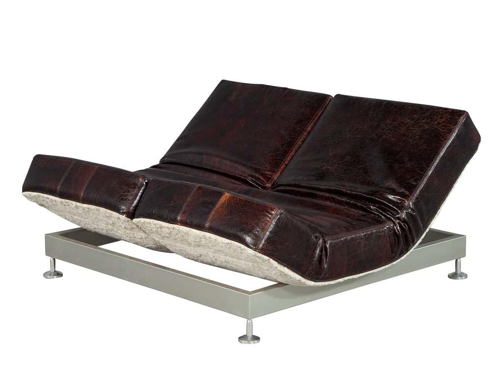 Mid-20th Century Original Mid-Century Modern French Leather Daybed