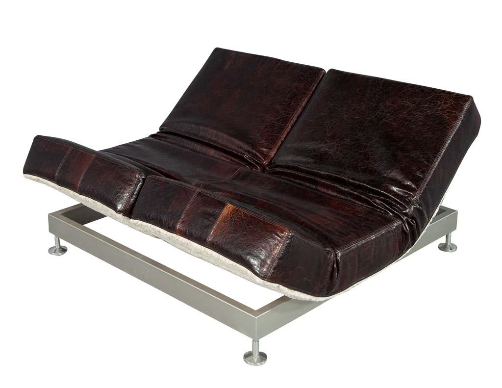 Original Mid-Century Modern French Leather Daybed 1