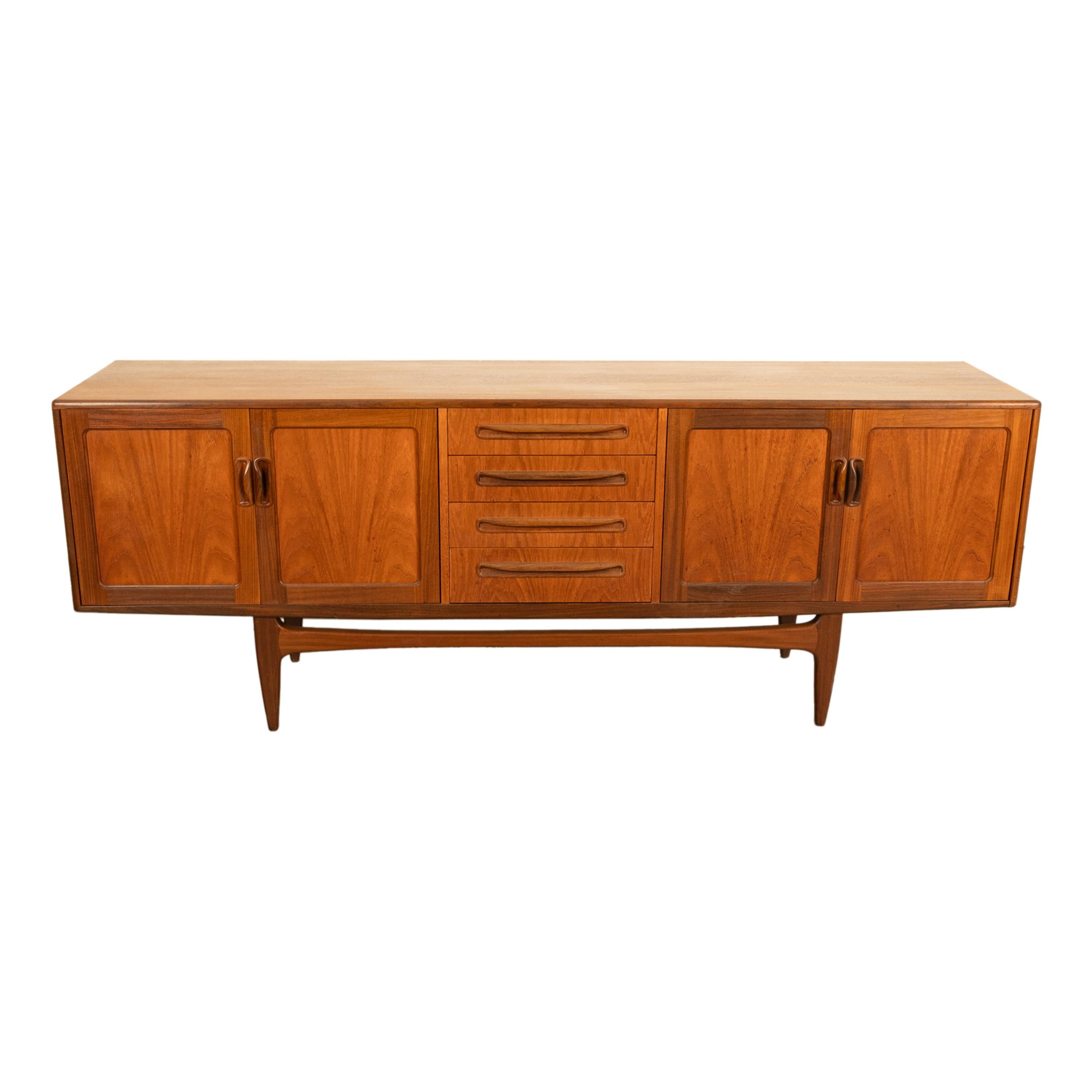 A fine & long Mid-Century Modern Danish Style Teak Credenza by G Plan, from the 