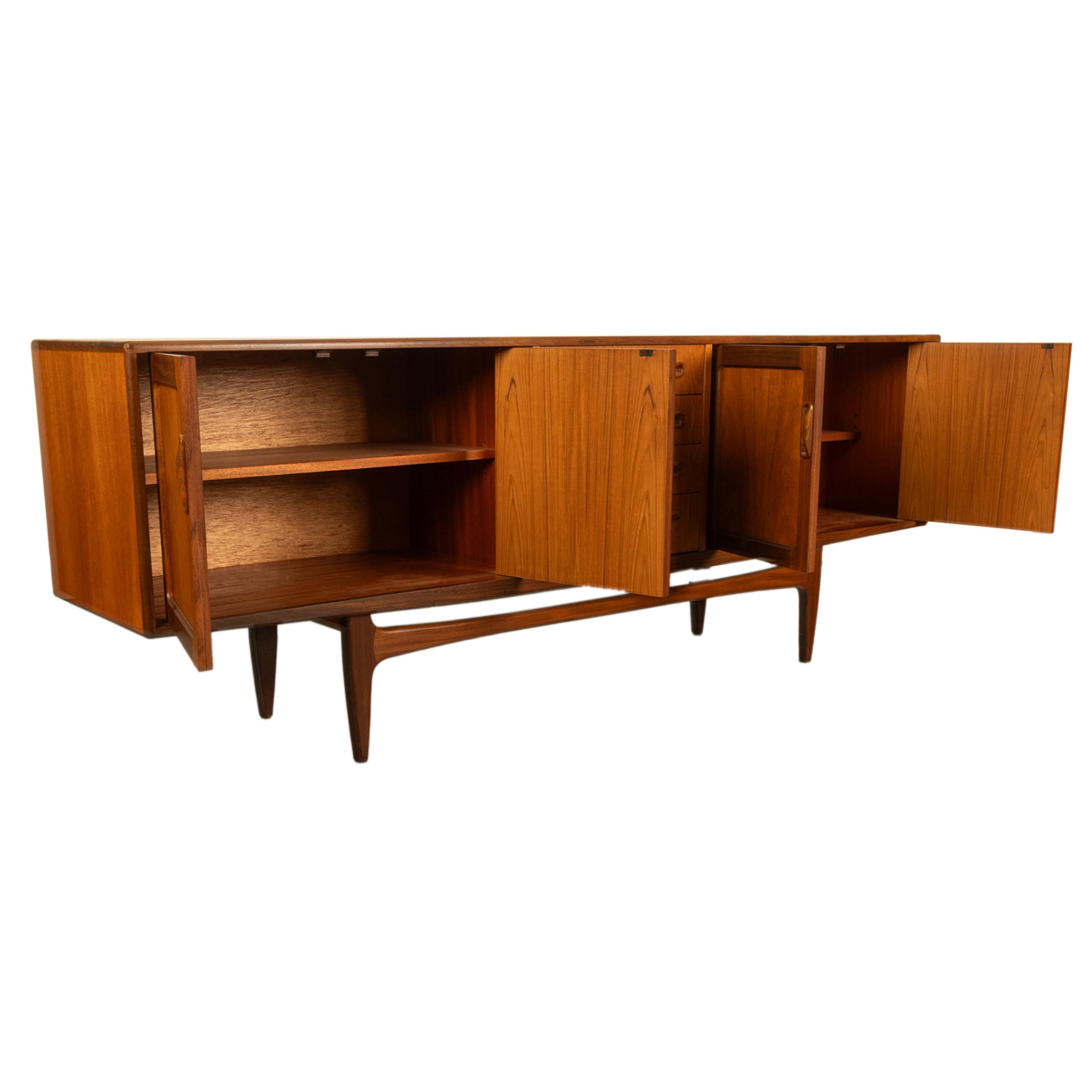 Original Mid Century Modern G Plan Teak Fresco Long 4 Door Drawer Credenza 1966 For Sale 3