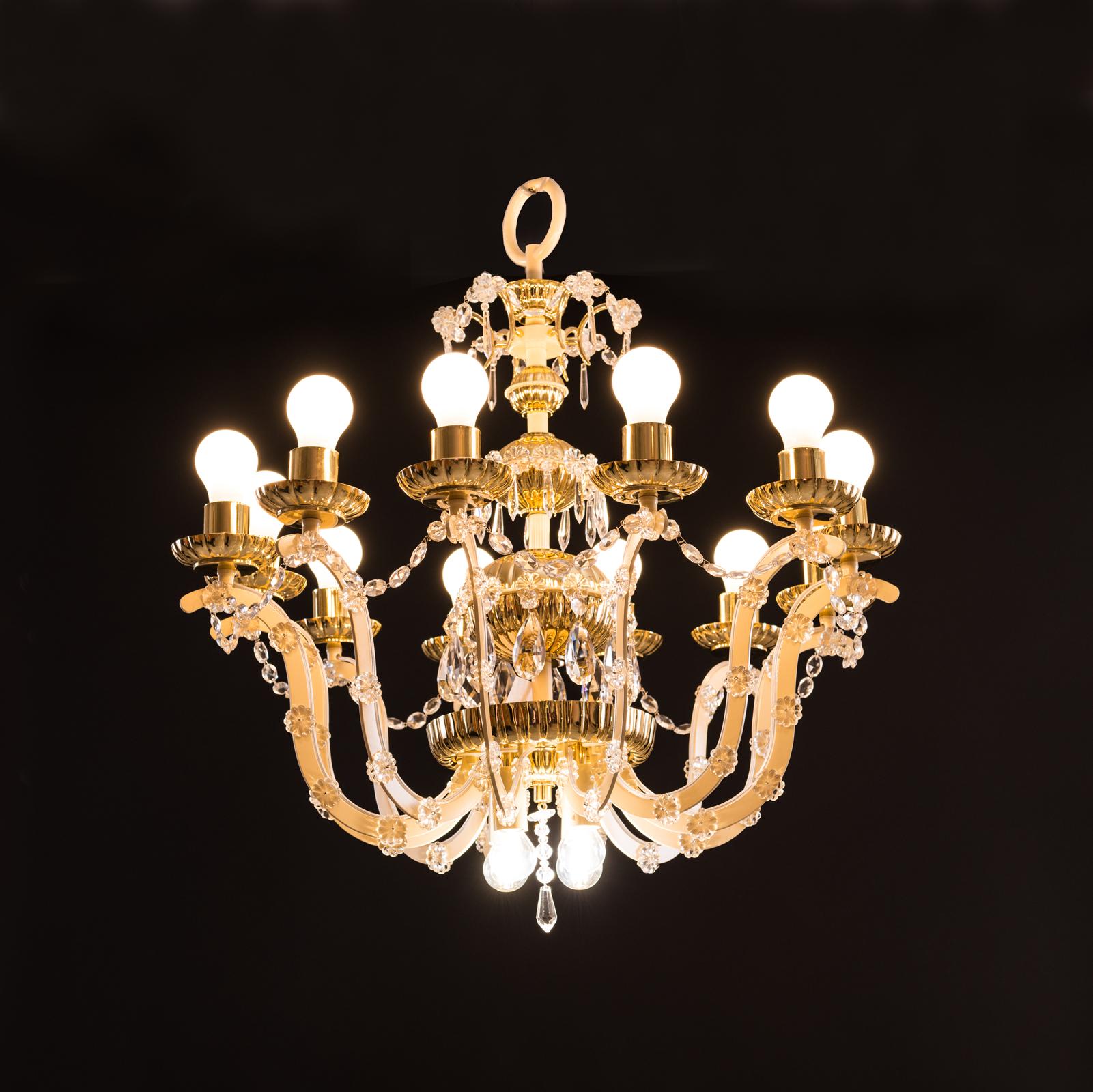 Hand-Crafted Original Mid-Century Modern Magnificent Chandelier, 1960 For Sale