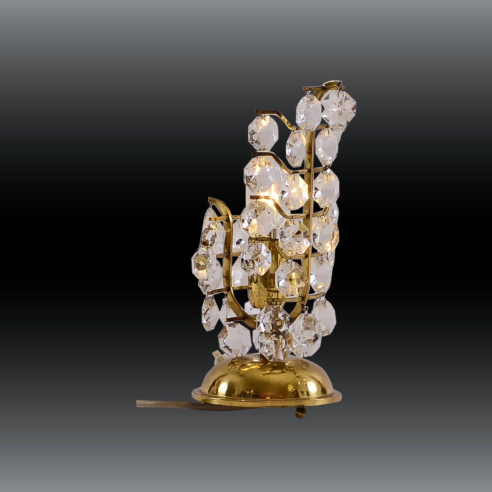 Lámpara de mesa de cristal Petite Bakalowits original de mediados de siglo, 1960 Moderno de mediados de siglo en venta