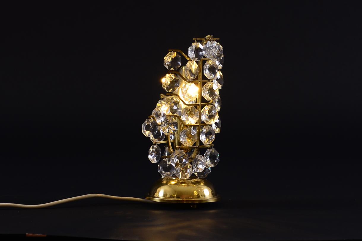 Hand-Crafted Original Mid-Century Modern Petite Bakalowits Crystal Table Lamp, 1960 For Sale