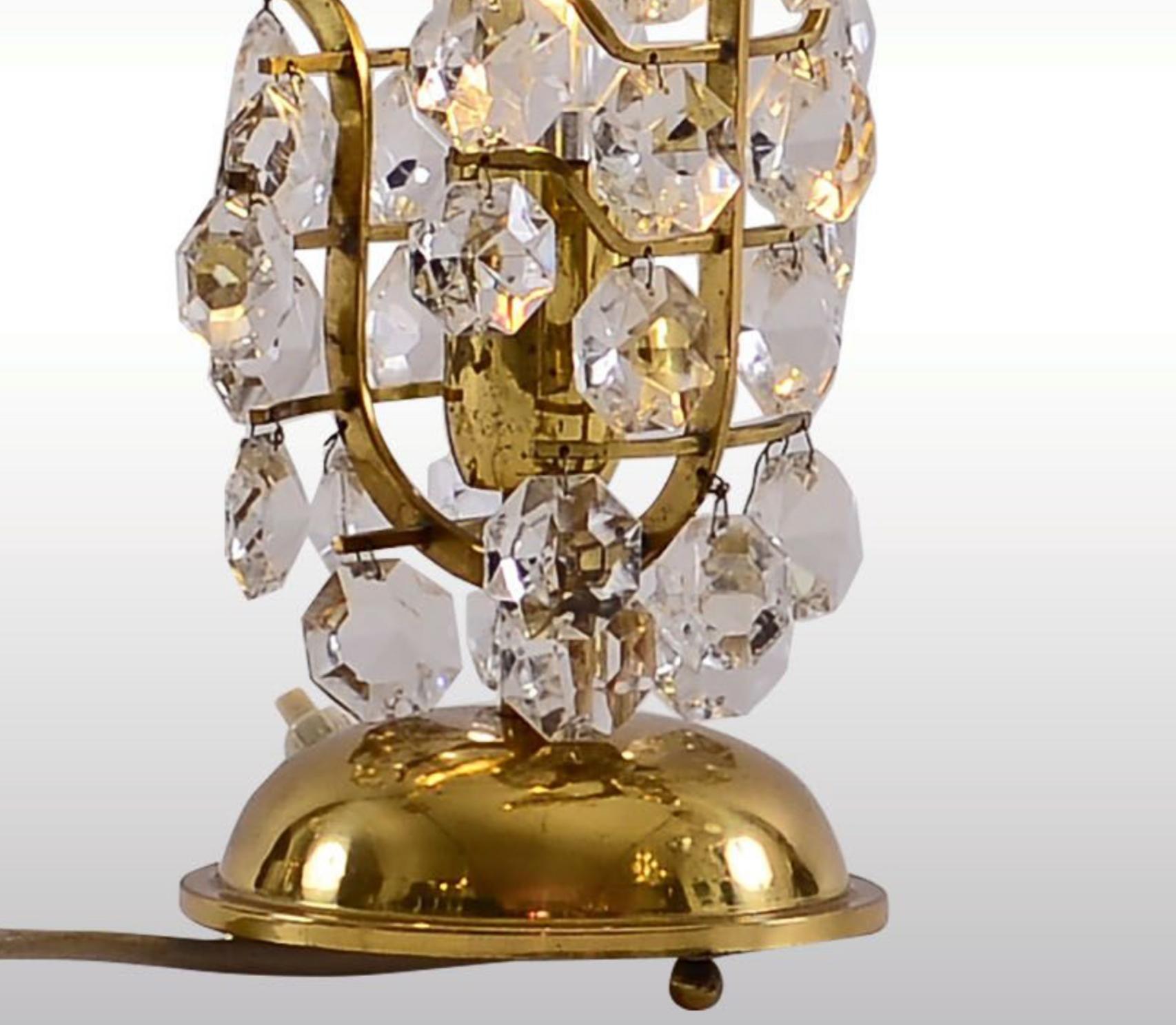 Lámpara de mesa de cristal Petite Bakalowits original de mediados de siglo, 1960 Austríaco en venta