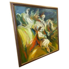 Original Mid Century Modern Signed Abstract Expressionist XL Painting 1963