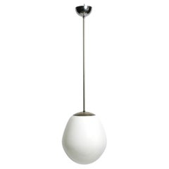 Original Modernistische XL Wagenfeld-Glas-Pendelleuchte aus der Mitte des Jahrhunderts