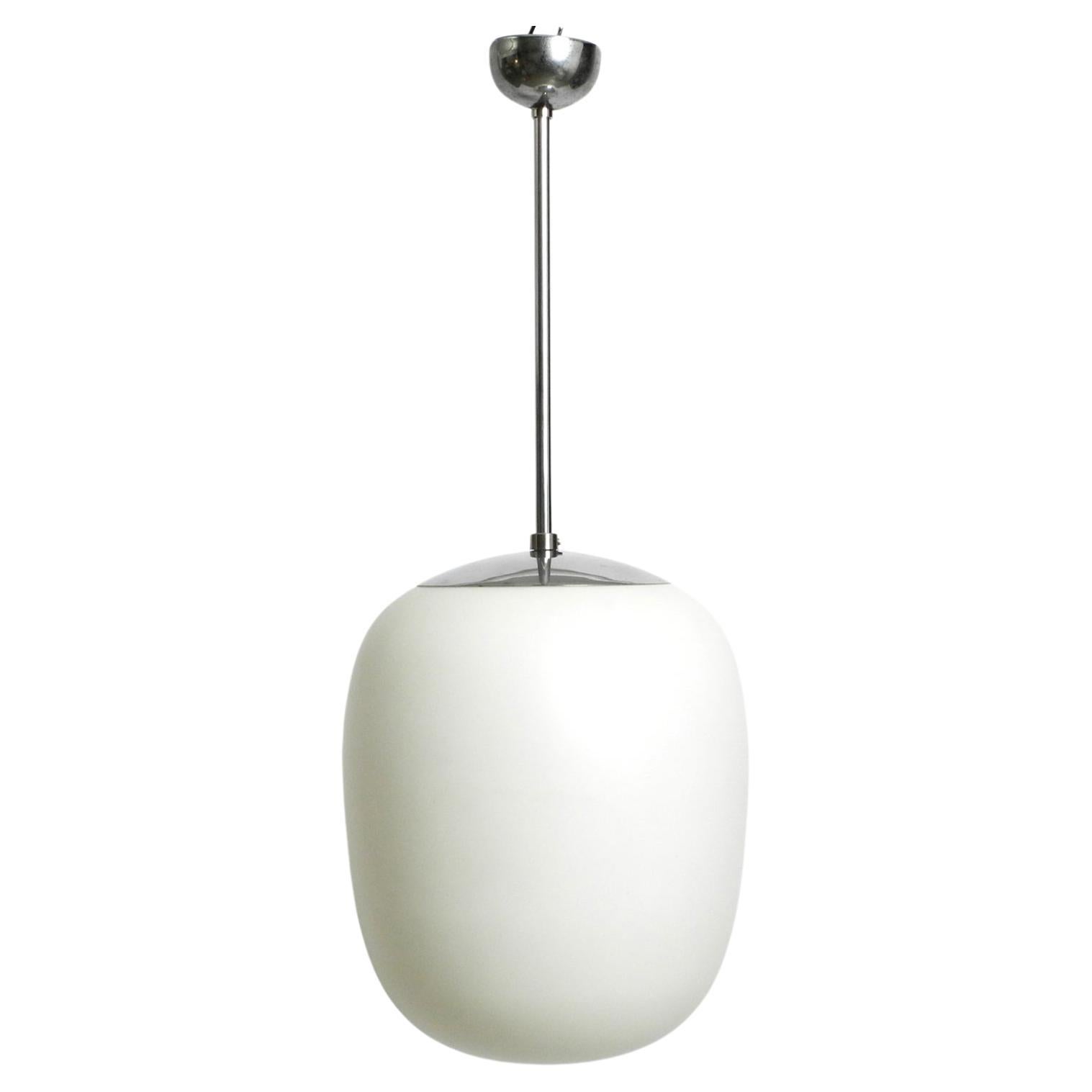 Original Mid Century Modernist XL Wagenfeld glass pendant lamp model "Düren" For Sale