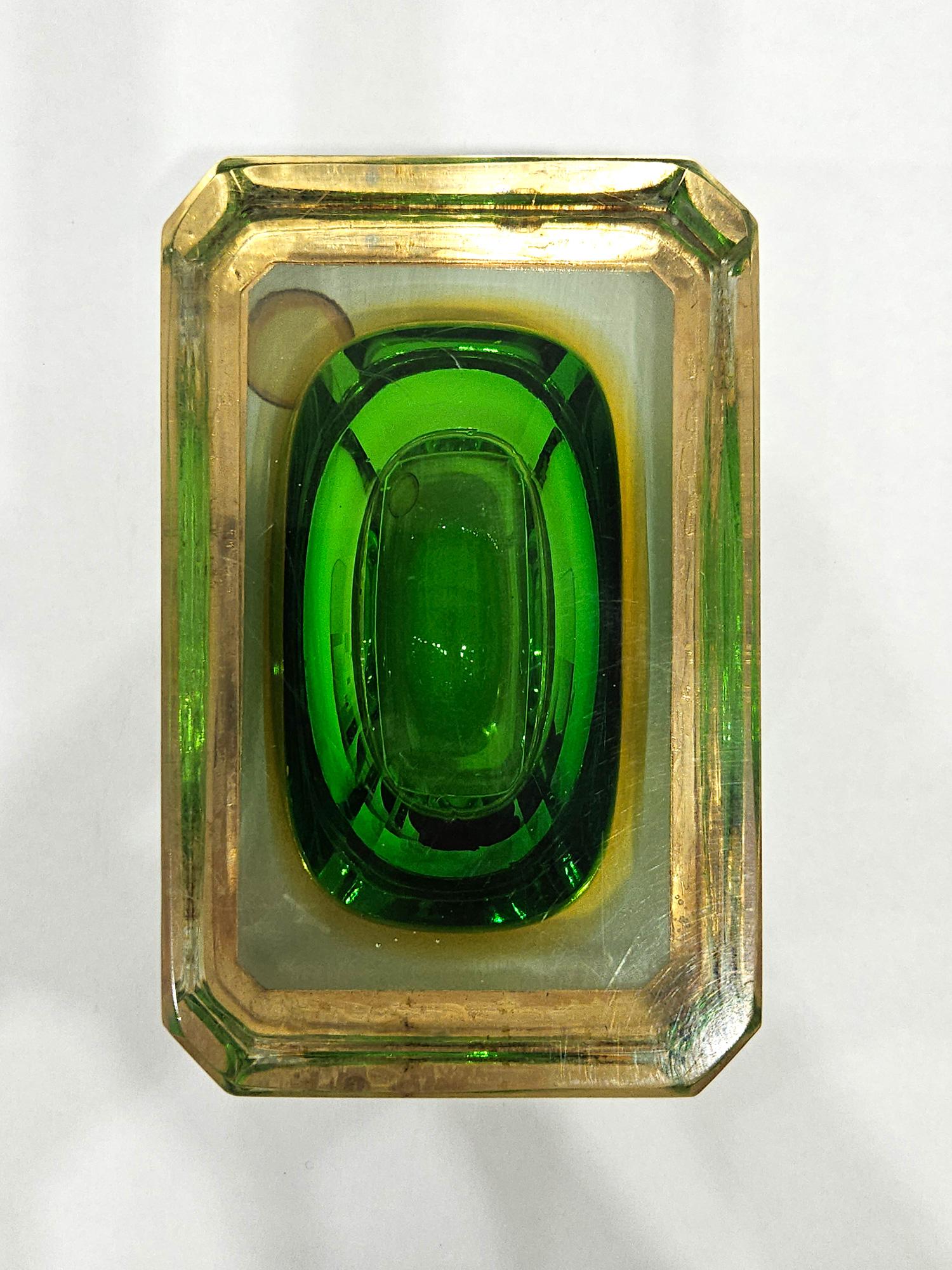 Original Mid Century Murano Glass Sommerso Box, Bucella Cristalli, Italy c. 1960 For Sale 9