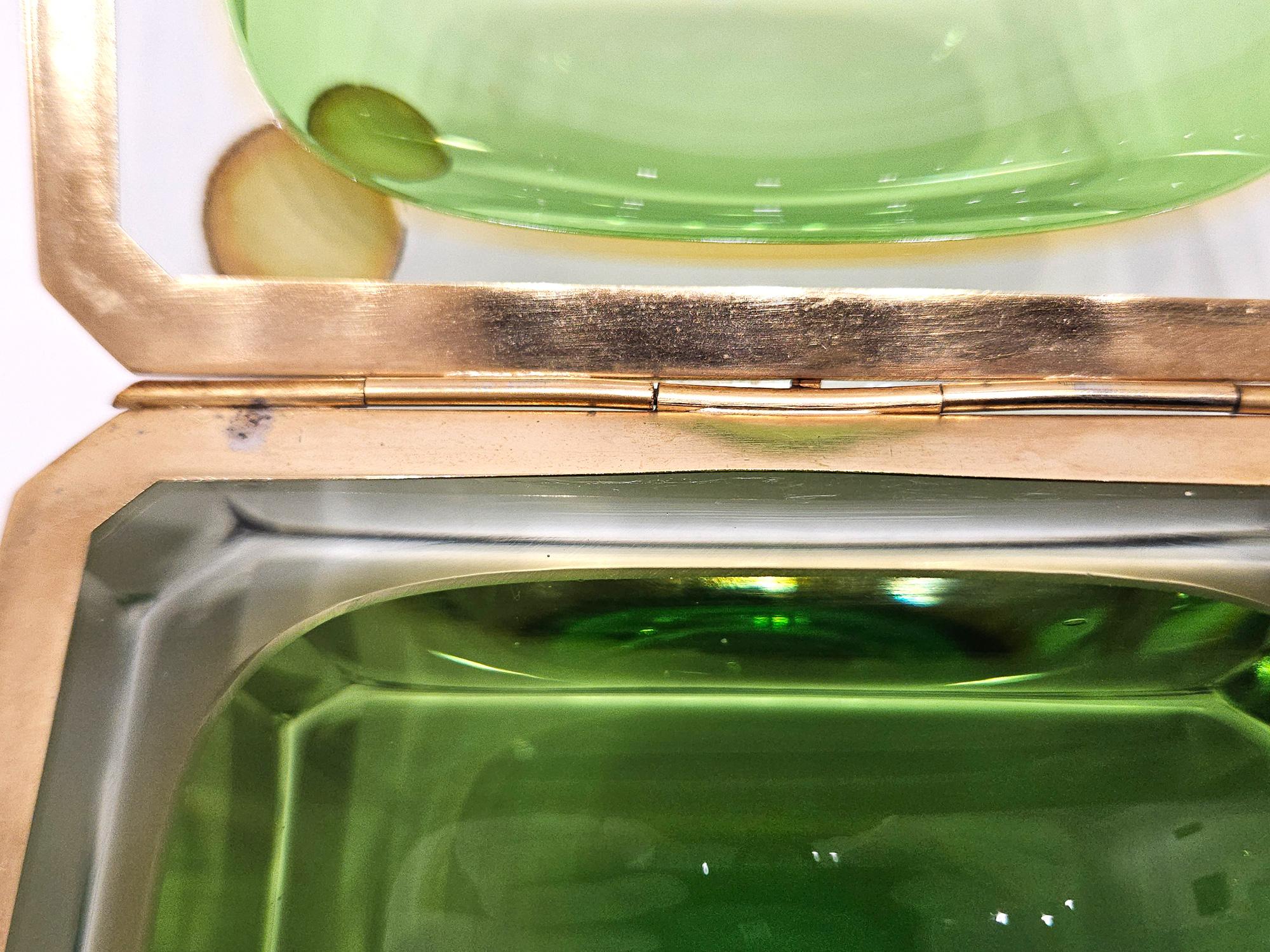 Original Mid Century Murano Glass Sommerso Box, Bucella Cristalli, Italy c. 1960 For Sale 11