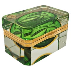 Caja original de Murano Glass Sommerso de mediados de siglo, Bucella Cristalli, Italia c. 1960