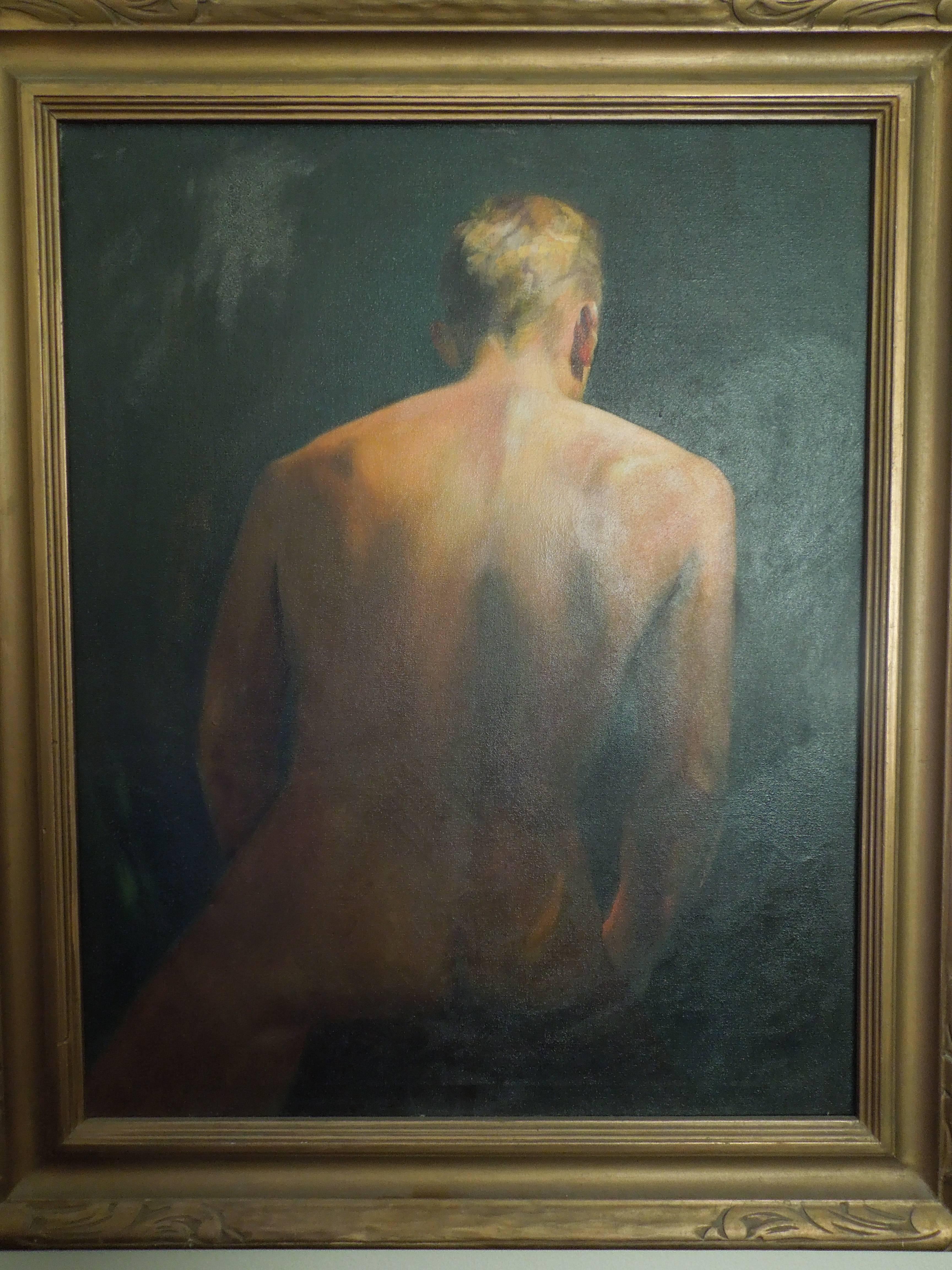 Mid-20th Century Original Mid-Century Original Painting of A Male by Hollywood Artist