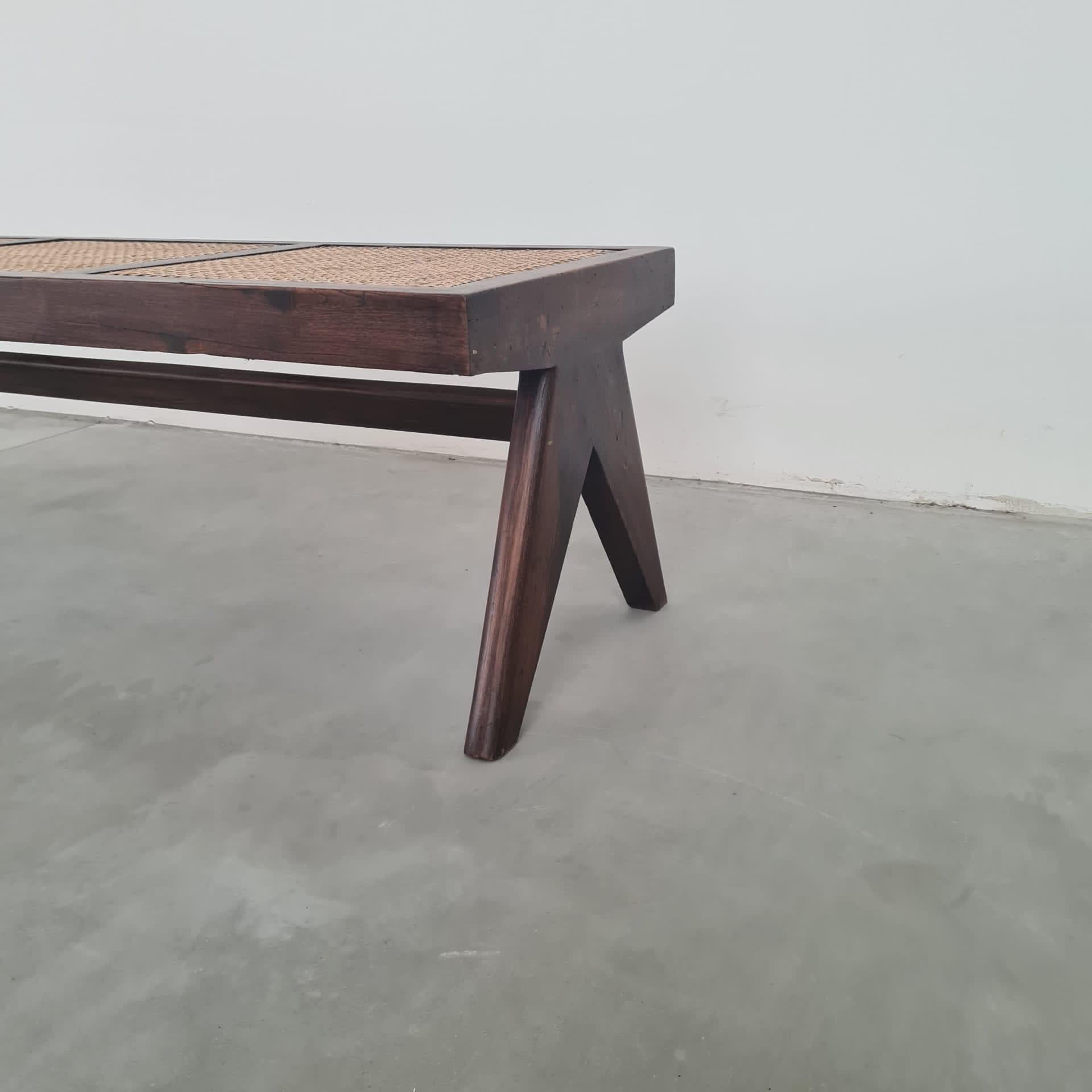Original Mid-Century Pierre Jeanneret Bench for Chandigarh In Good Condition In London, GB