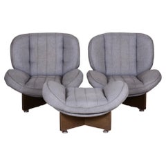 Original Mid-Century Seating set, Oak, Repolished, Cleaned, Czech, 1960s