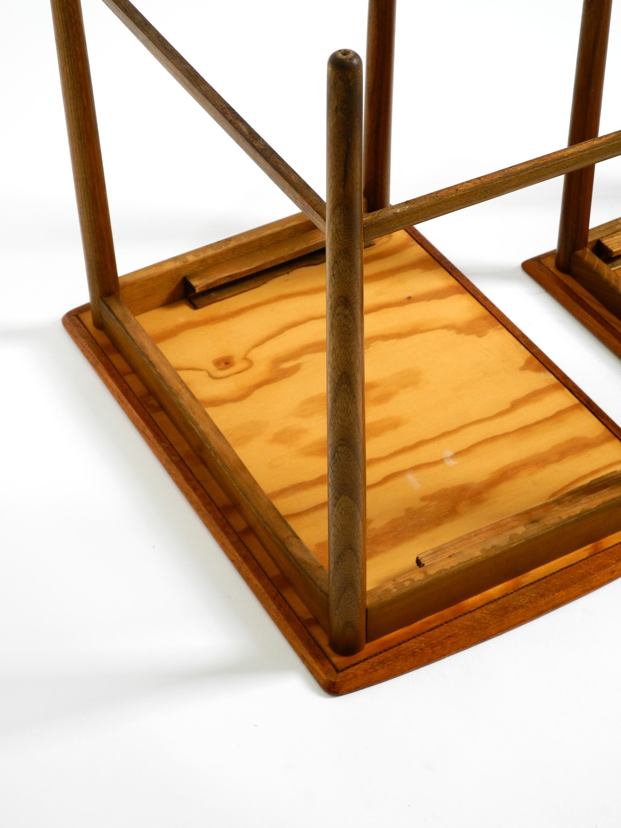 Original Mid Century set of 3 teak nesting tables with colorful Formica surfaces 7