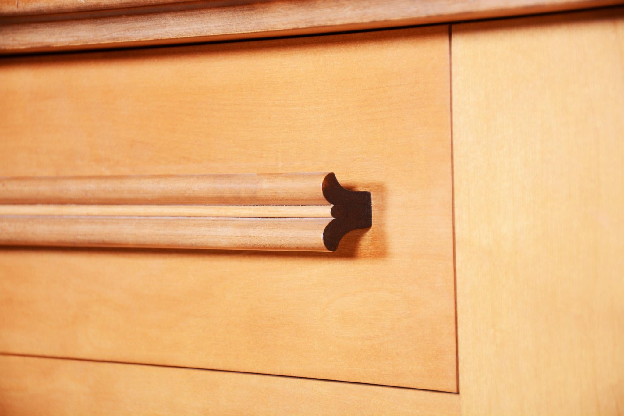 Wood Original Mid-Century Sideboard, Maple, Well Preserved, Czech, 1950s For Sale
