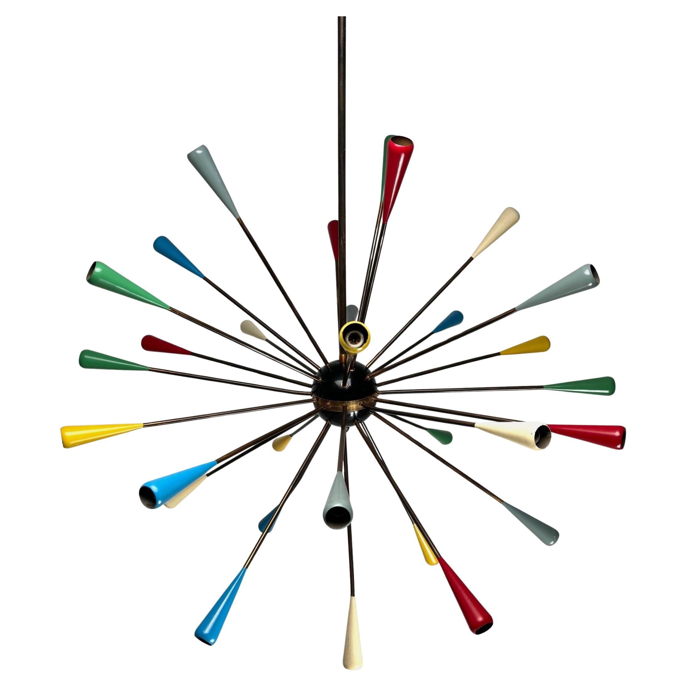 Original Mid-Century Sputnik Chandelier by Stilnovo, Italy 1950s
