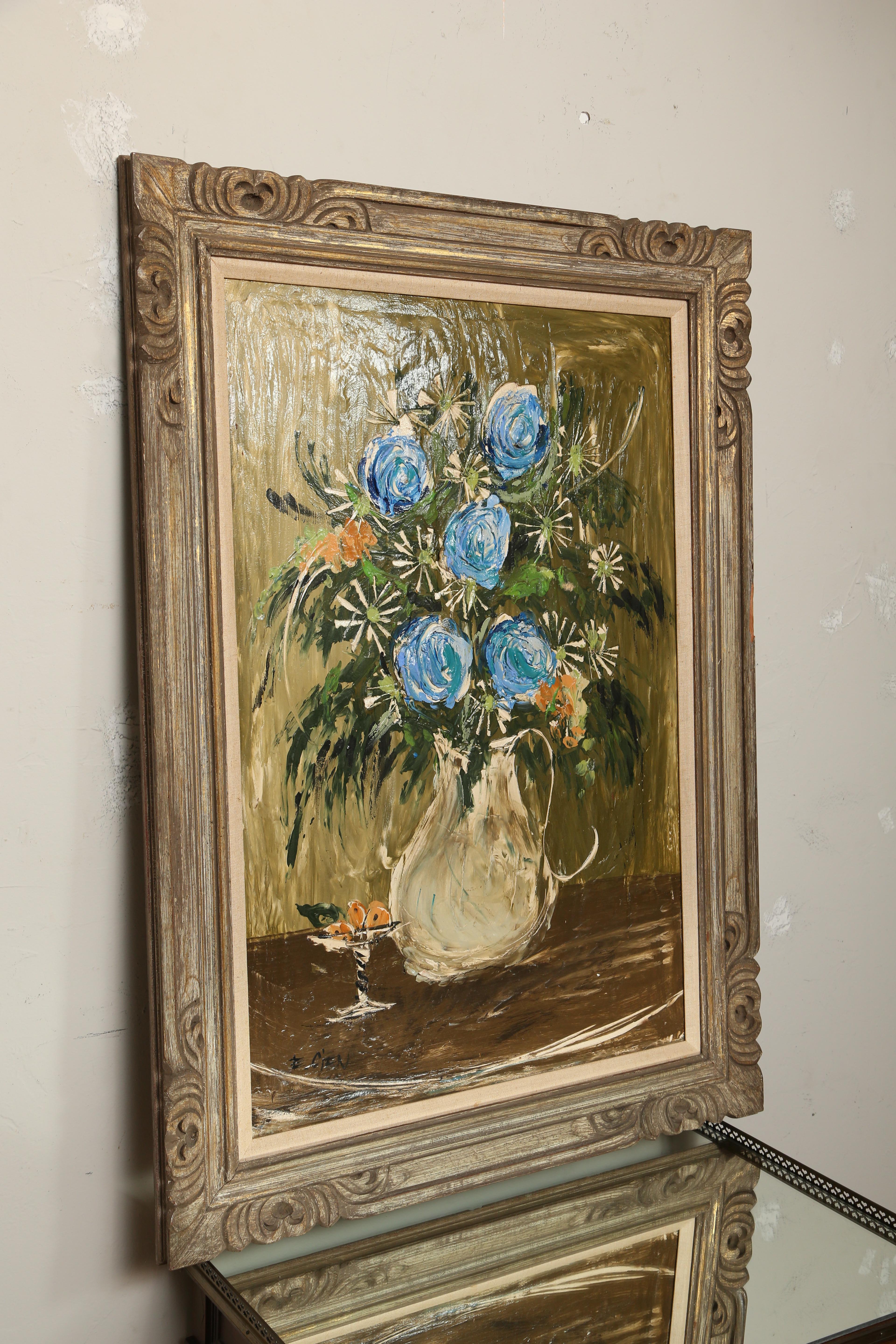 Mid-Century Modern Original Midcentury Still Life Oil Painting For Sale