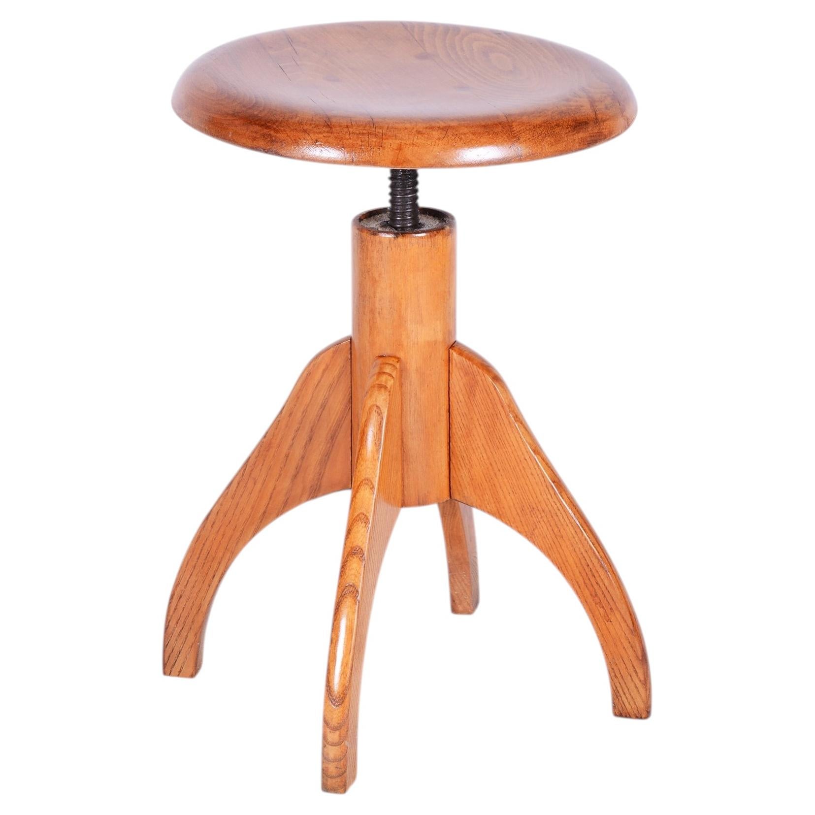 Tabouret de piano pivotant d'origine du milieu du siècle, Beeche et Steele, remis à neuf, République tchèque, années 1950