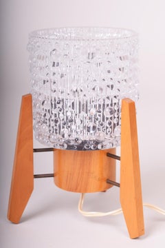 Original Mid-Century Table Lamp, by Dřevo Humpolec, Beech, Czech, 1960s