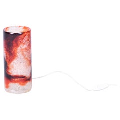 Original Mid-Century Table Lamp, Marble Glass, Perfect Condition, Czech, 1960s