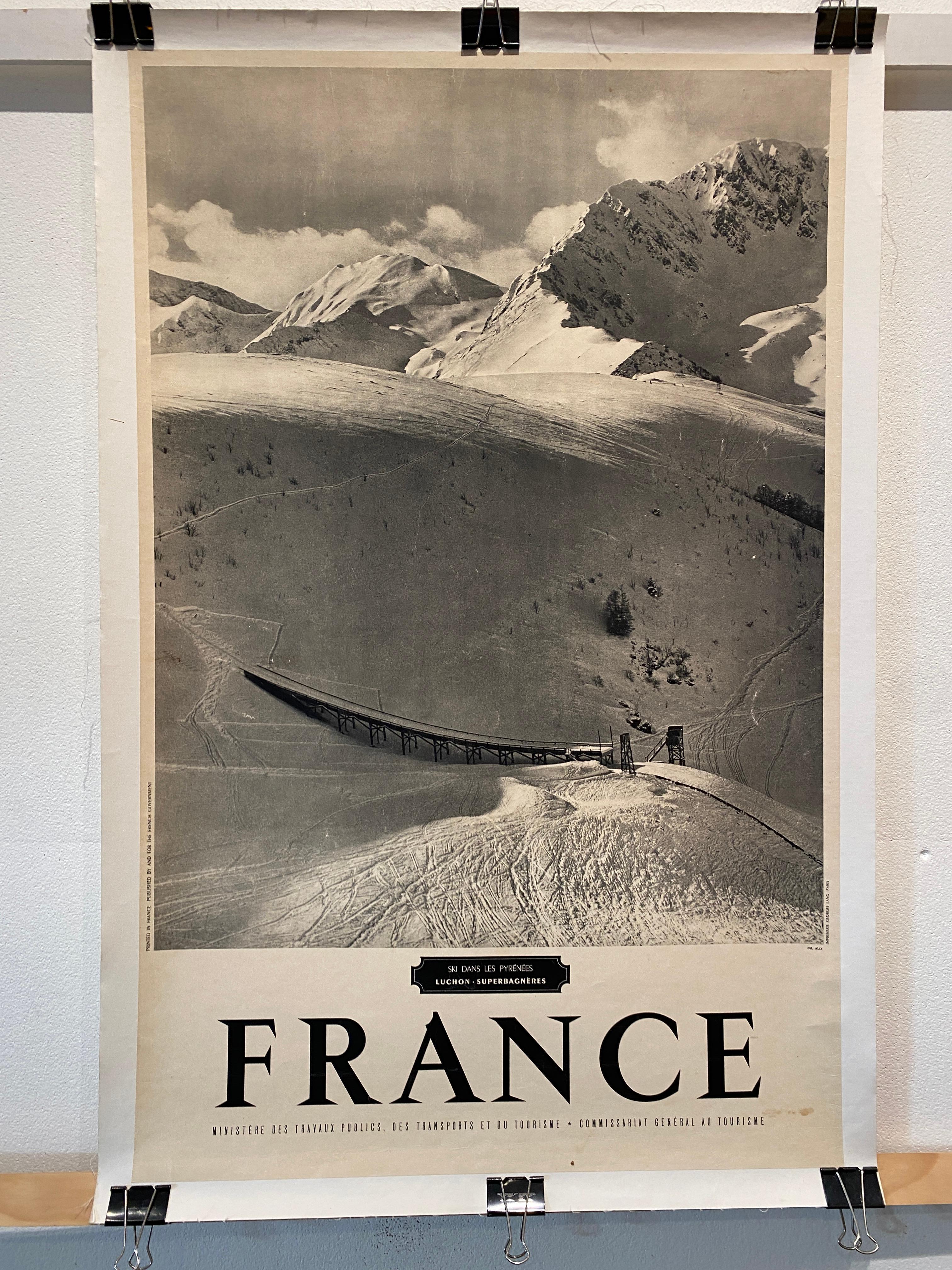 Mid-Century moderno Poster di viaggio originale della metà del secolo, 