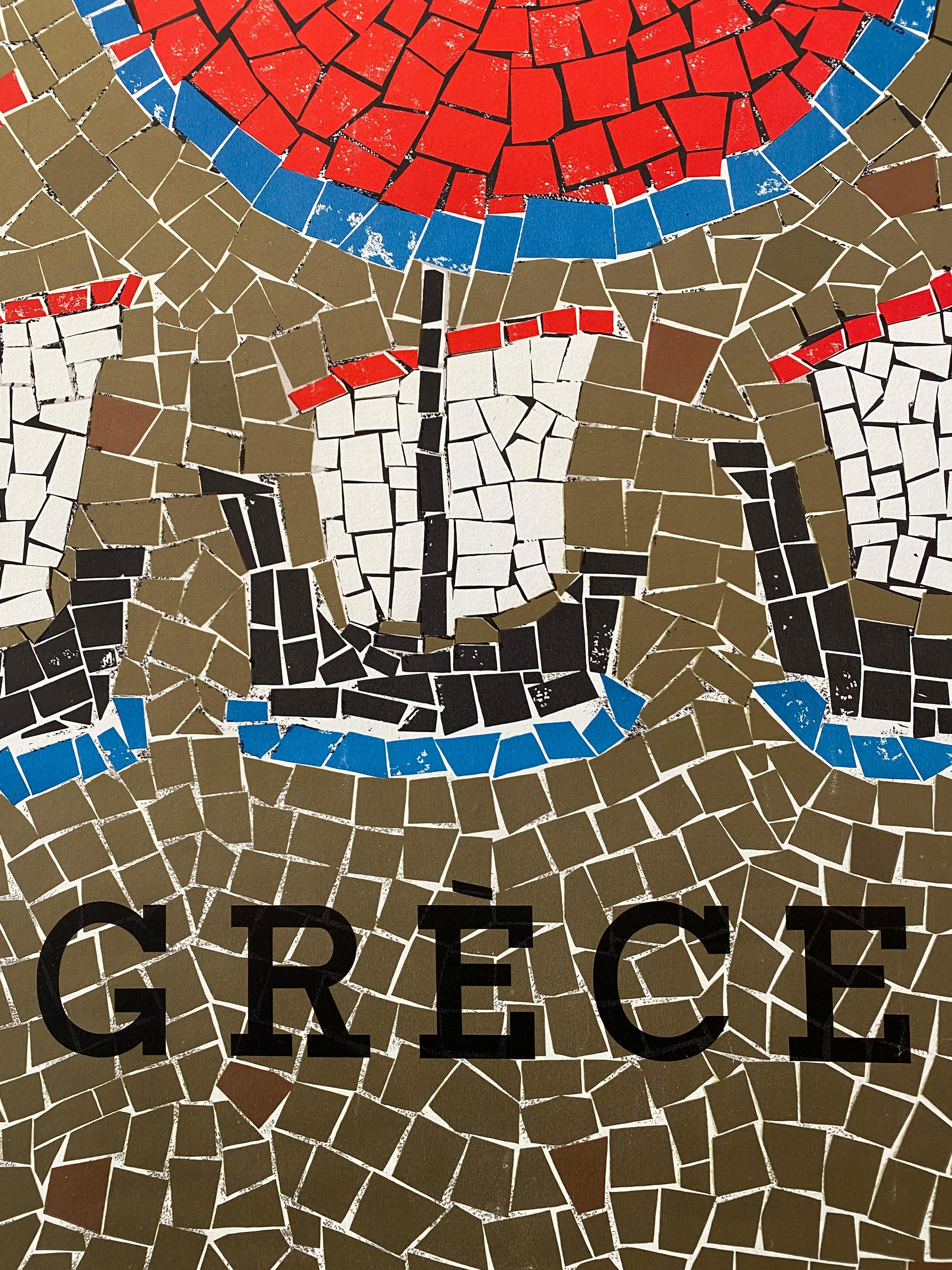 Mid-20th Century Original Mid-Century Travel Poster, 'GRÈCE' 1967 For Sale
