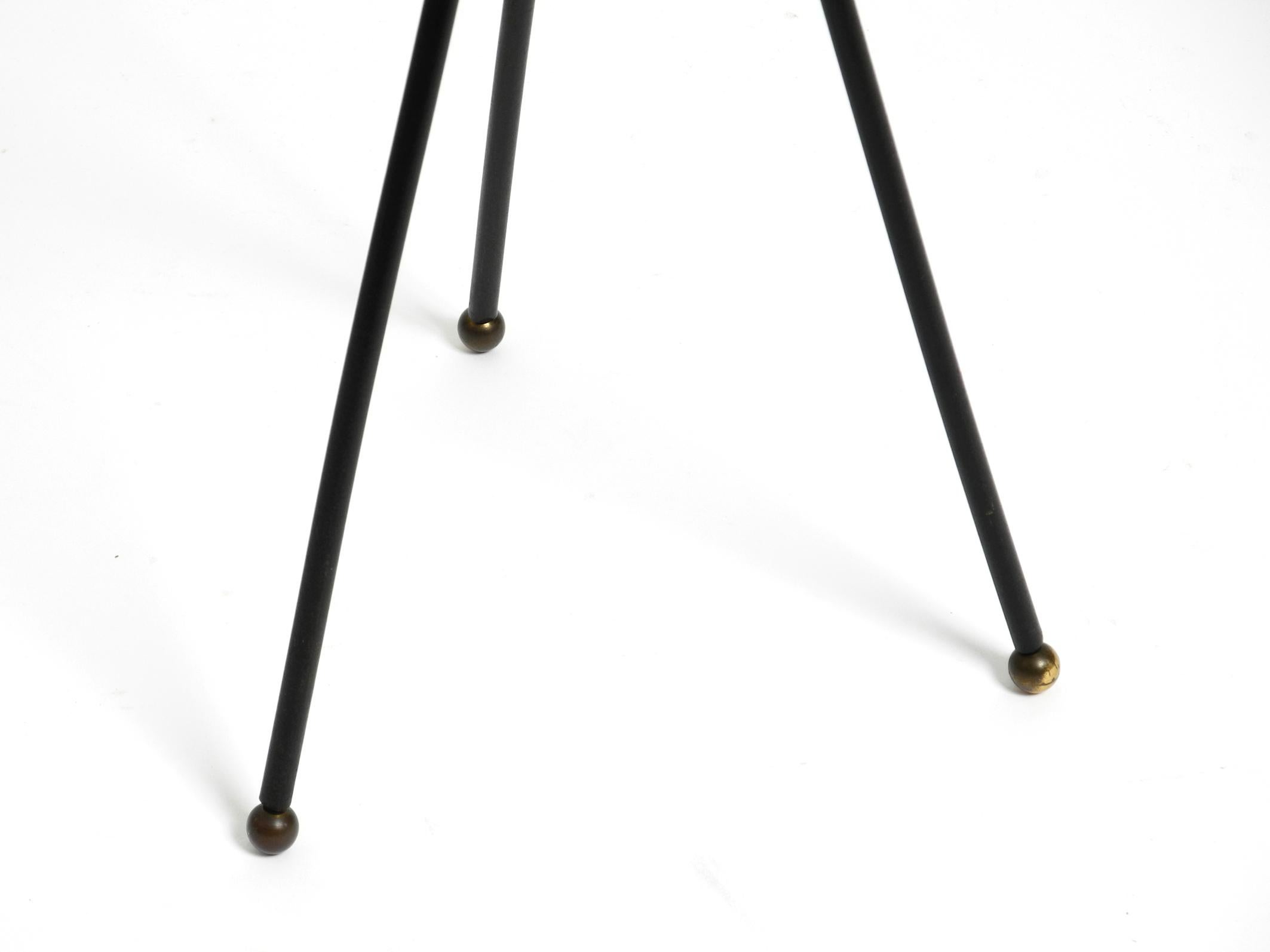 Original Mid Century Tripod iron stand ashtray with a brass bowl For Sale 6