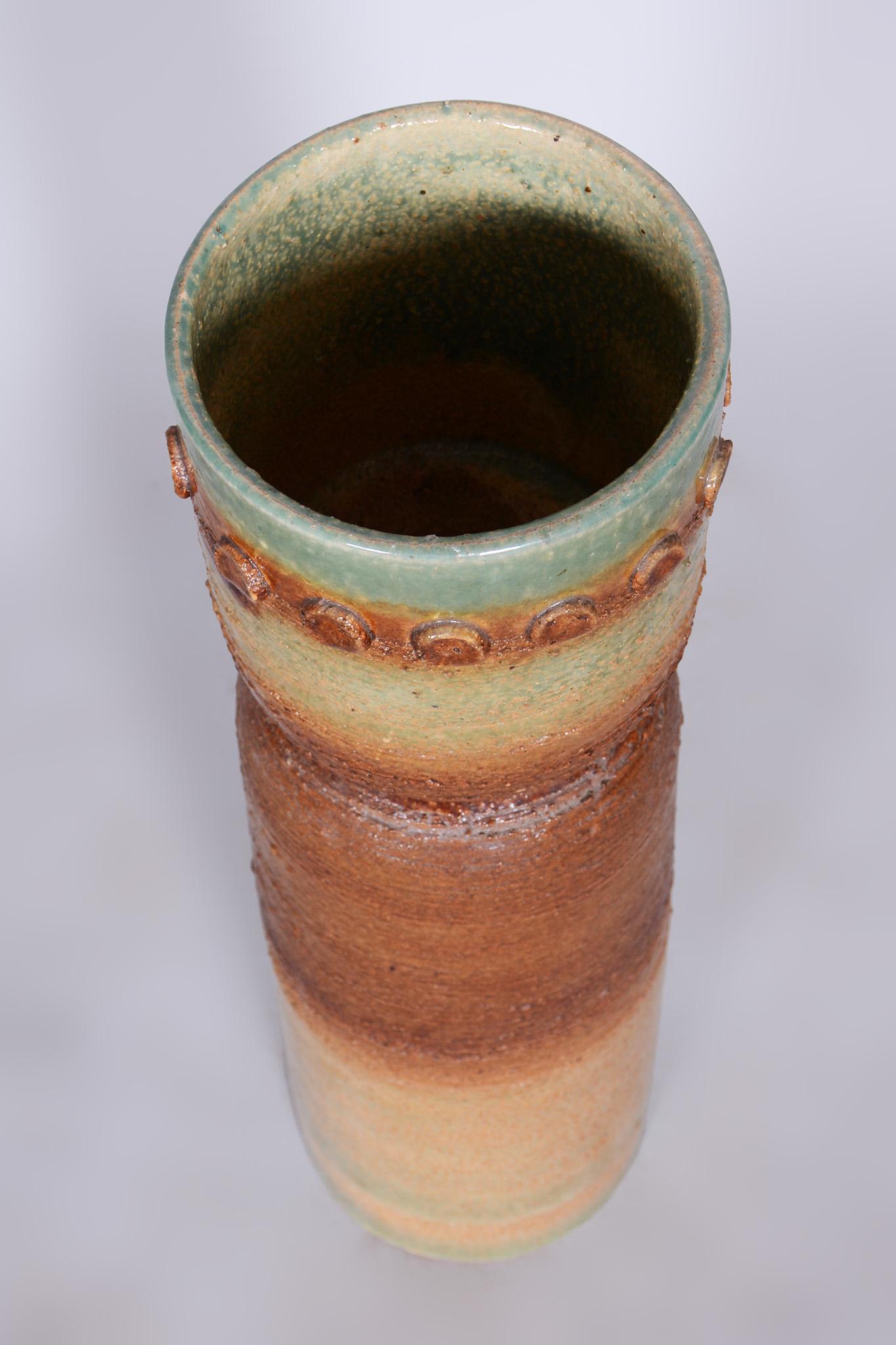 Mid-20th Century Original Midcentury Vase, Glazed Ceramics, Czechia, 1950s For Sale