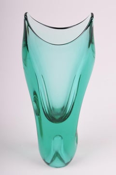 Original Mid-Century Vase, Thick Glass, Well-Preserved Condition, Czech, 1950s
