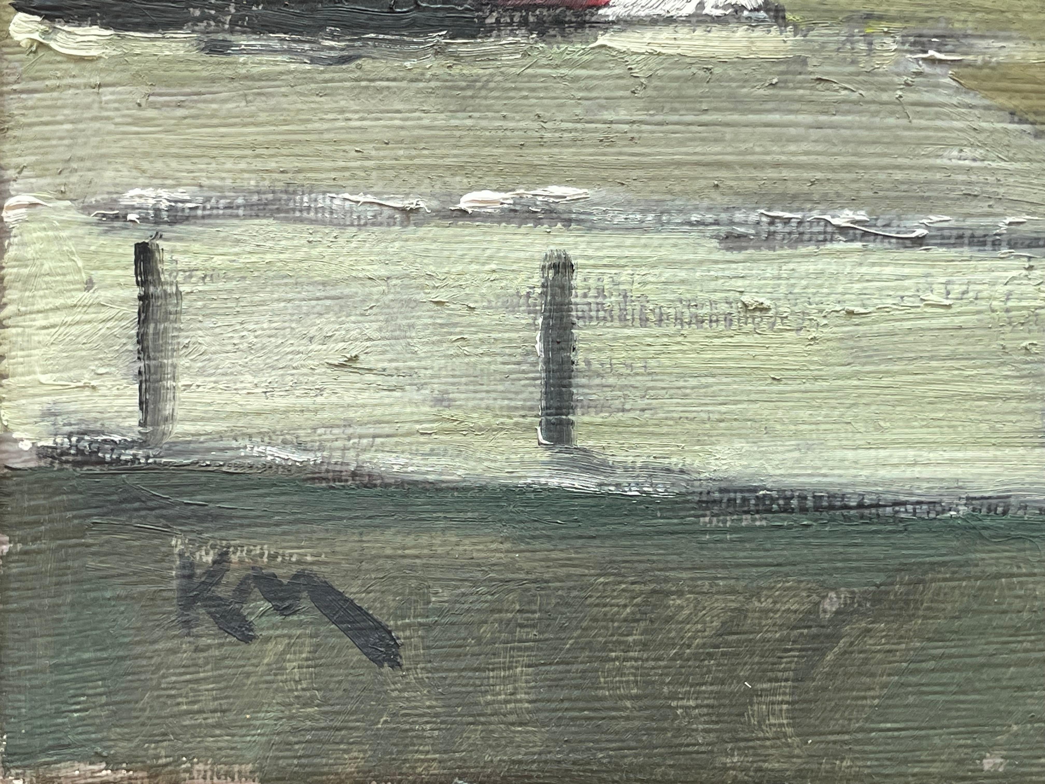Danois Originale peinture à l'huile danoise de paysage du milieu du siècle par Karsten H. Møller en vente