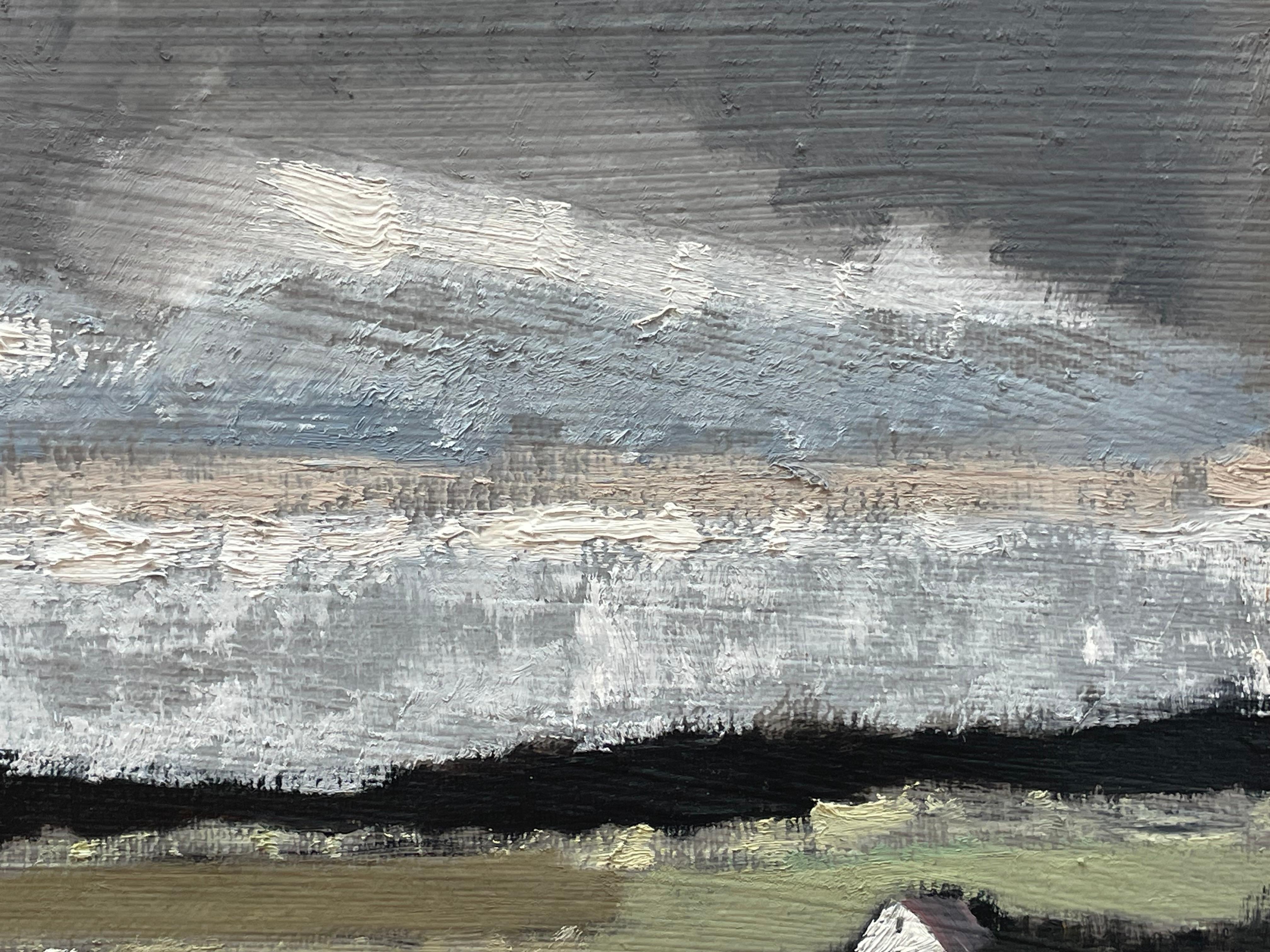 20ième siècle Originale peinture à l'huile danoise de paysage du milieu du siècle par Karsten H. Møller en vente